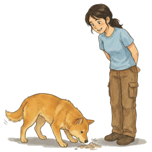 Une femme observant les interactions d'un chien pour mieux comprendre ses besoins